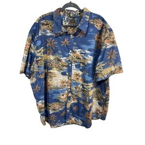 The Foundry Supply Co. 3XLT Cotton Button Up Men's Tropical Island Big‎ Tall